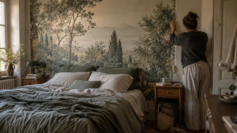 Papier peint panoramique dans une chambre : comment créer une ambiance apaisante ?