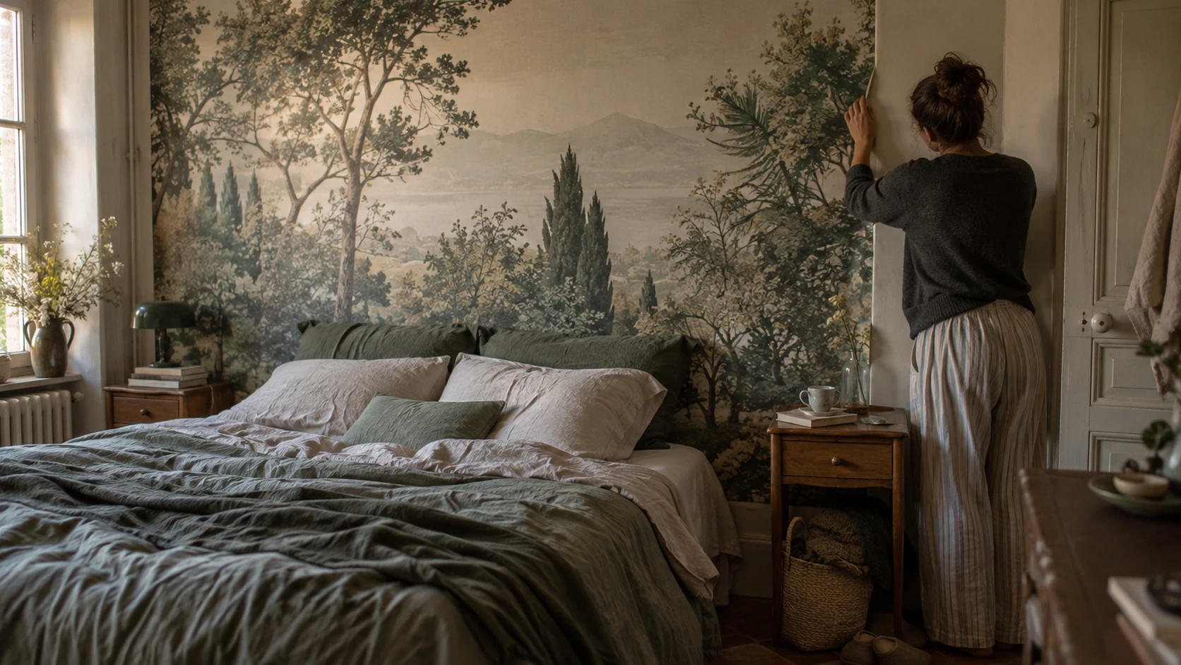 Papier peint panoramique dans une chambre : comment créer une ambiance apaisante ?